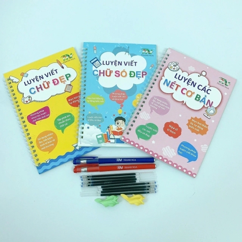 Vở tập viết mực tự xóa Thanh Nga set 3 cuốn