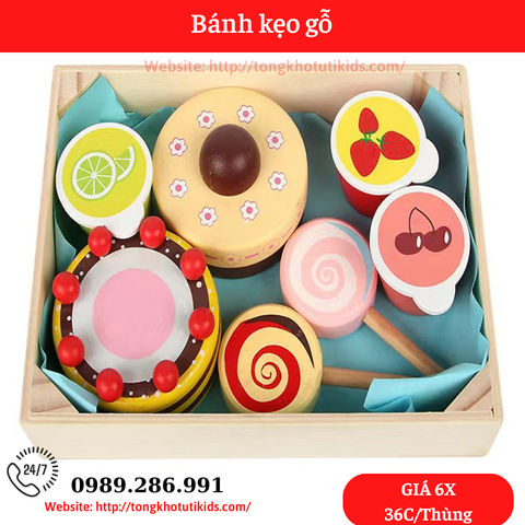 Bánh kẹo gỗ (36 bộ/thùng)