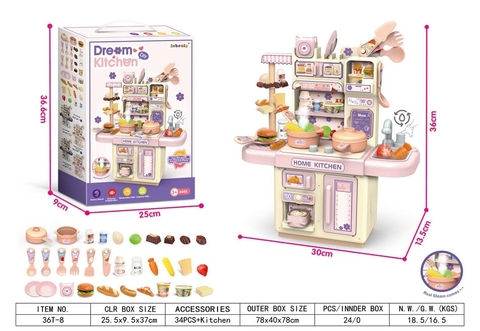 Bếp 36cm mã 36T-8 màu tím có khói