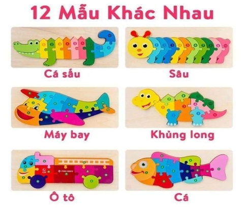 Ghép hình gỗ nổi mã PT-12 (160 bộ/thùng)