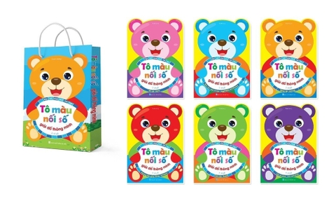 Bộ tô màu nối số, giải đố thông minh (bộ 6 quyển)