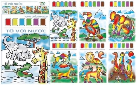 Tranh tô màu khô, màu được ép khô trên từng trang giấy ( tệp 6 tờ)