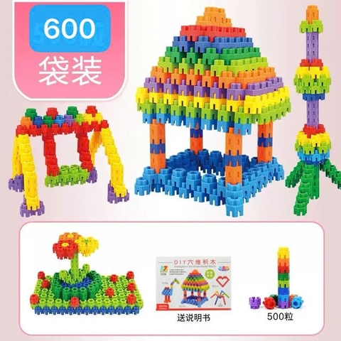 Bộ lắp ghép hình lục giác 600psc LJJM-600