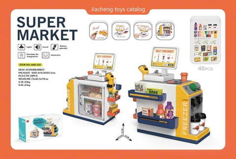 Quầy tính tiền siêu thị mini mã 668-125 Màu Vàng