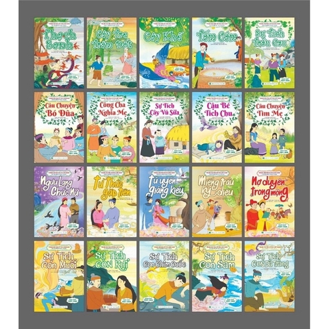 Truyện cổ tích Việt Nam, thiếu nhi và thế giới trình bày song ngữ Anh Việt
 Bộ 20 quyển (Toonge 60 đầu)