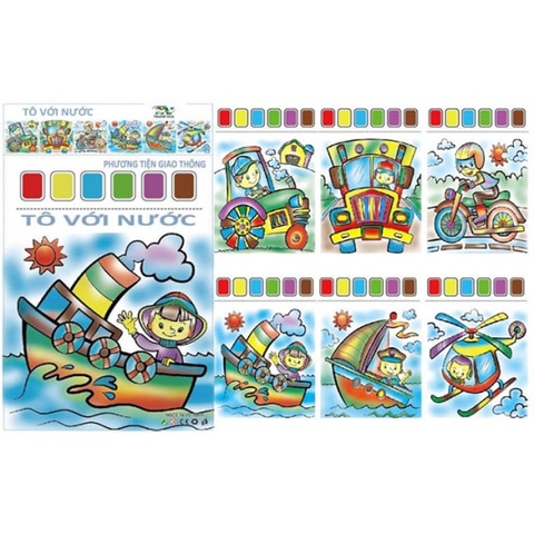 Tranh tô màu khô, màu được ép khô trên từng trang giấy ( tệp 6 tờ)