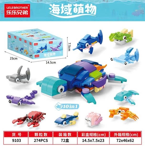 Set 10 mô hình lắp ghép ĐV biển 9103