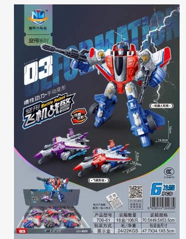 Set 6 máy bay biến hình Tranfomer 706-61
