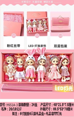 Hộp 6 Búp bê 15cm Y651A-3