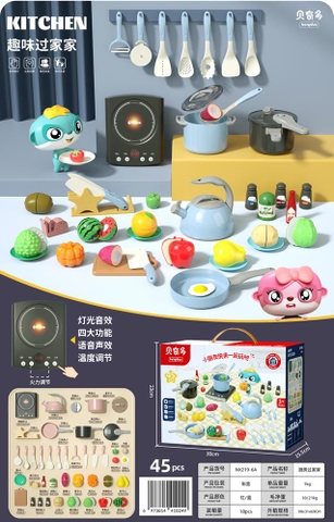 Bộ nấu ăn 45PCS Hồng/Xanh mã NX219-6B