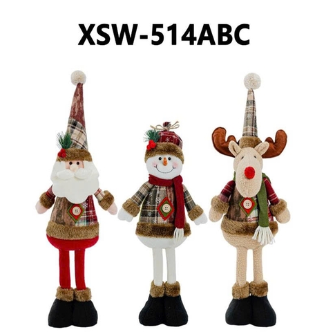 Gấu bông rút ống chân noel nâu - 60