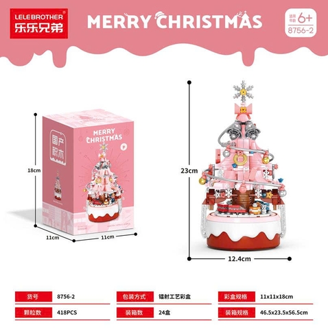 Hộp nhạc lego Cây thông noel (Hồng) 418psc - 24
