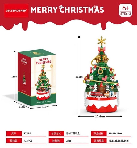 Hộp nhạc lego Cây thông noel (Xanh) 418psc - 24