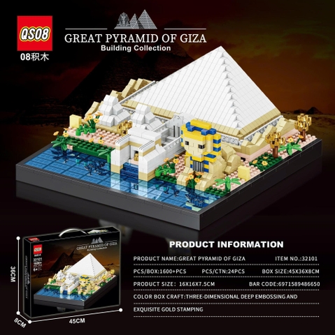 Lắp ráp Kim Tự Tháp 1600pcs mã 32101
