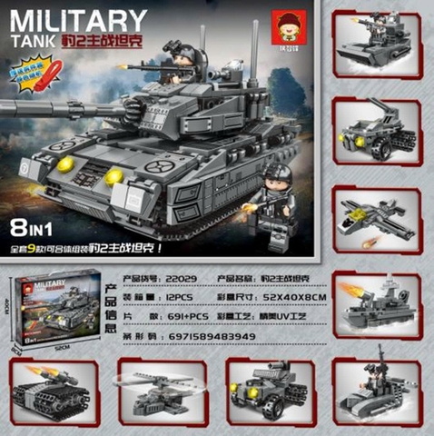 Lắp ráp xe tăng 691pcs mã 22029