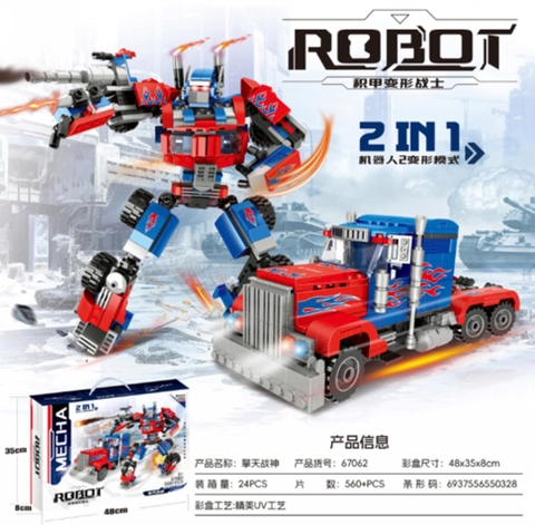 Lắp ráp biến hình robot 2in1 527pcs mã 67062