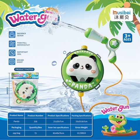 Balo phun nước GẤU TRÚC mã 316