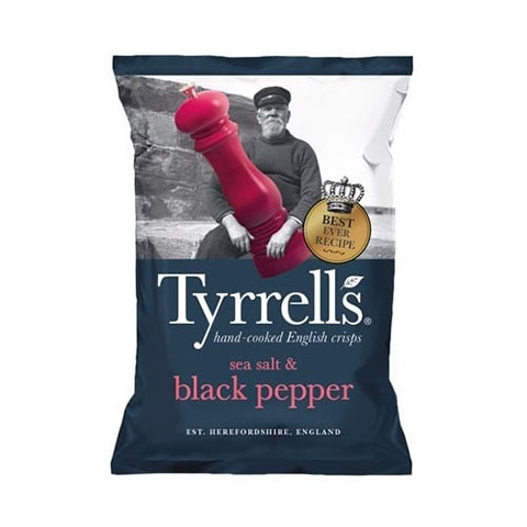 Snack Khoai Tây Vị Muối Biển & Tiêu Đen Tyrrells 150G