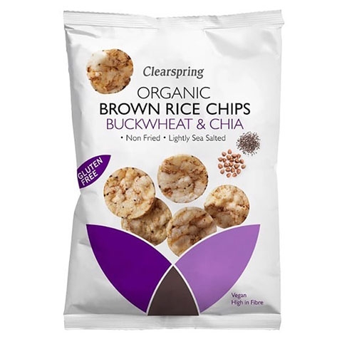 Snack Bánh Gạo Lứt, Kiều Mạch, Hạt Chia Hữu Cơ Clearspring 60G