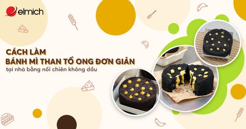 Cách làm bánh bông lan than tổ ong “hot trend” đơn giản tại nhà bằng nồi chiên không dầu Elmich