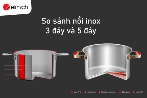 So sánh nồi inox 3 đáy và 5 đáy, nên mua loại nào?