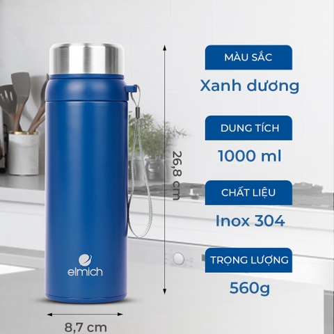 Bình giữ nhiệt Inox 304 Elmich EL-3683 thể tích 1000ml