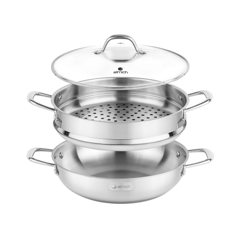 Chảo hấp đa năng inox liền khối Elmich Trimax CZ EL-3832 size 28cm