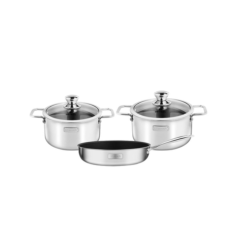 Bộ nồi chảo Inox304 cao cấp 3 đáy liền Elmich Trimax Classic EL-2113OL Size 18,20 chảo 26cm