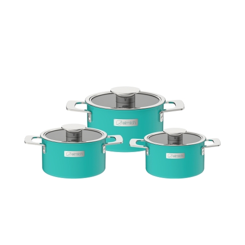 Bộ nồi Inox liền khối Elmich Hera  size 18,20,26cm