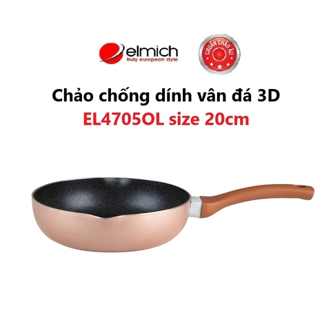 Chảo chống dính vân đá 3D EL4705OL size 20cm