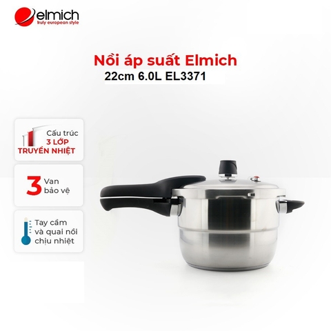 Nồi áp suất inox 304 Elmich 22cm 6.0L EL3371