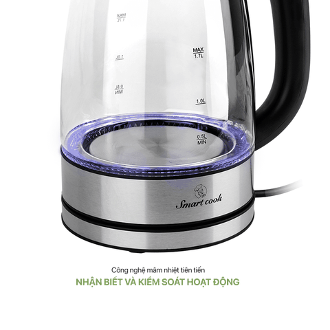 Ấm đun nước siêu tốc thủy tinh cao cấp Smartcook ICS-3859