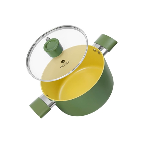 Bộ nồi phủ sứ chống dính Elmich Olive Classic EL-5228OV03 size 18, 20, 24cm