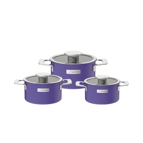 Bộ nồi Inox liền khối Elmich Hera  size 18,20,26cm