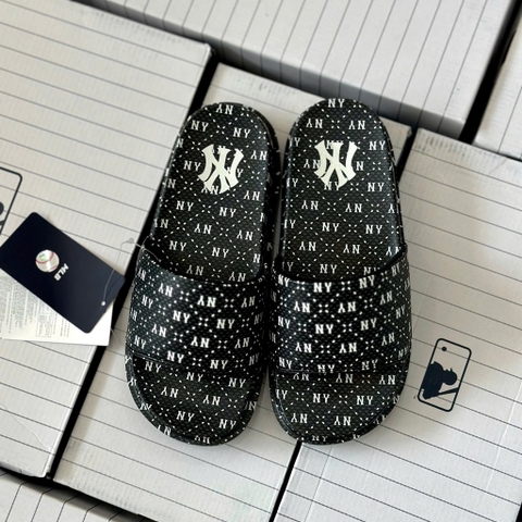 Dép MLB Chunky Mound Dia Monogram GP001 BKS Black