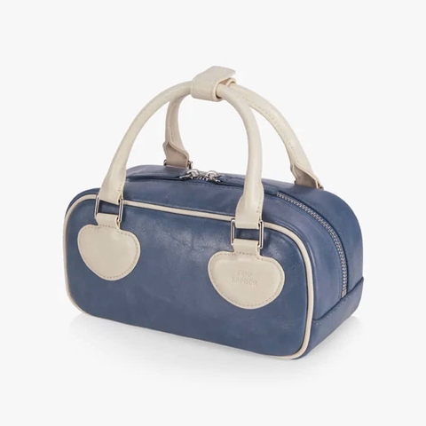 Túi Find Kapoor Heart Block Bag 22 Crinkled Blue Ivory