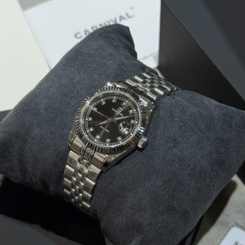 Carnival Wrist Watch 8131L Black Silver