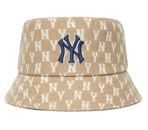 Nón MLB Monogram Classic Bucket Hat New York Yankees D.Beige