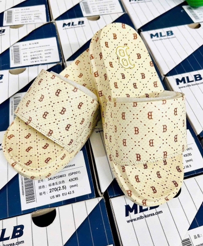 Dép MLB Chunky Mound Dia Monogram GP001 CRS Begie