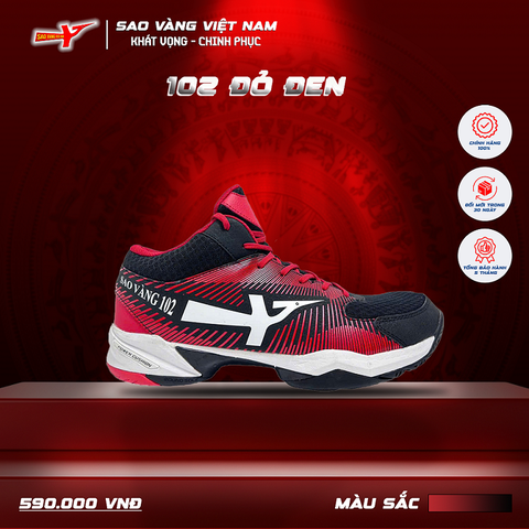 SAO VÀNG 102 ĐỎ ĐEN - FREESHIP VÀ TẶNG KÈM 1 ĐÔI TẤT