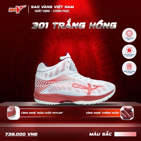 SAO VÀNG 301 TRẮNG HỒNG - FREESHIP VÀ TẶNG KÈM 1 ĐÔI TẤT