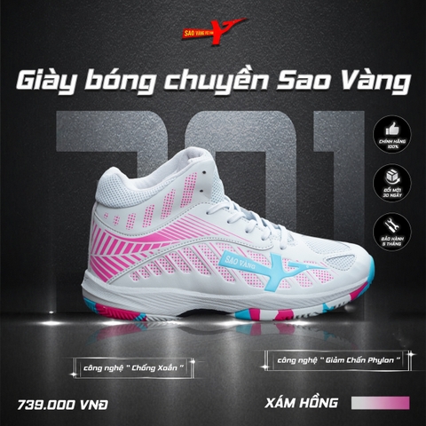 SAO VÀNG 301 XÁM HỒNG ĐẾ MỚI - FREESHIP VÀ TẶNG KÈM 1 ĐÔI TẤT