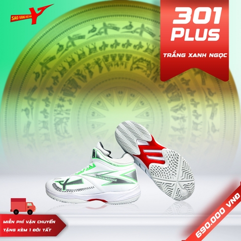 SAO VÀNG 301 PLUS TRẮNG XANH NGỌC - FREESHIP VÀ TẶNG KÈM 1 ĐÔI TẤT, 1 ĐÔI LÓT, 1 ĐÔI DÂY