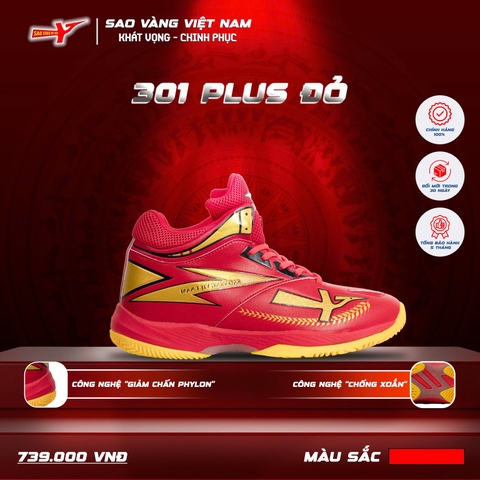 SAO VÀNG 301 PLUS ĐỎ - FREESHIP VÀ TẶNG KÈM 1 ĐÔI TẤT