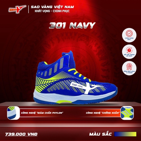 SAO VÀNG 301 NAVY - FREESHIP VÀ TẶNG KÈM 1 ĐÔI TẤT