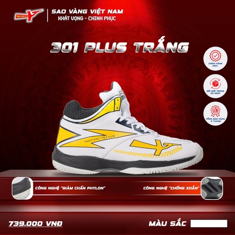 SAO VÀNG 301 PLUS TRẮNG - FREESHIP VÀ TẶNG KÈM 1 ĐÔI TẤT
