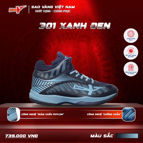 SAO VÀNG 301 XANH ĐEN - FREESHIP VÀ TẶNG KÈM 1 ĐÔI TẤT