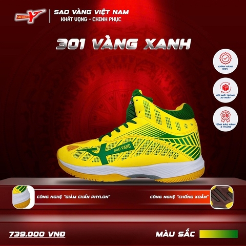 SAO VÀNG 301 VÀNG XANH - FREESHIP VÀ TẶNG KÈM 1 ĐÔI TẤT