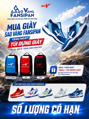 Giày bóng chuyền Sao Vàng Fansipan - Tặng túi đựng giày