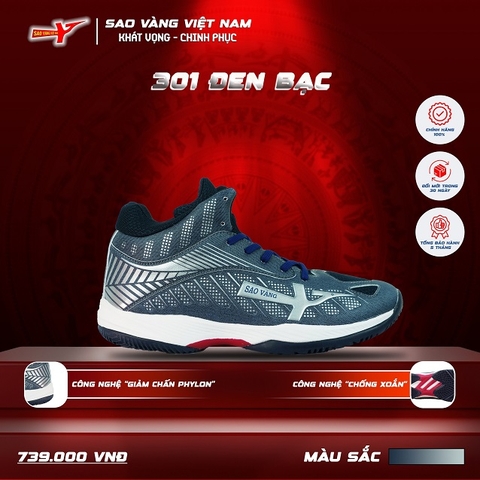 SAO VÀNG 301 ĐEN BẠC - FREESHIP VÀ TẶNG KÈM 1 ĐÔI TẤT